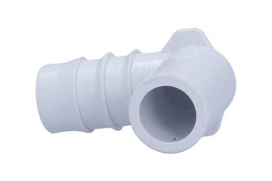 Fitting, PVC, Ribbed Barb Ell Adapter, 90°, 3/4"RB x 1/2"Spg : 411-3500