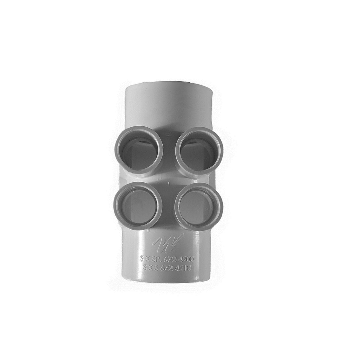 Manifold, PVC, Waterway, 2"S x 2"S x 4 3/4"S Ports : 672-4210