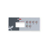 Overlay, Spaside, Gecko TSC35-GE1, 6-Button, Pump1-Pump2-Blower, For 0200-007143 : 9916-100381