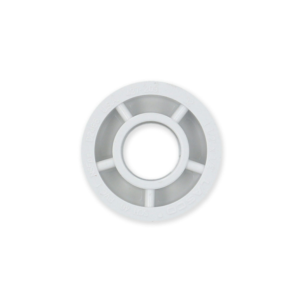 Fitting, PVC, Reducer Bushing, 1-1/2"Spg x 1/2"S : 437-209