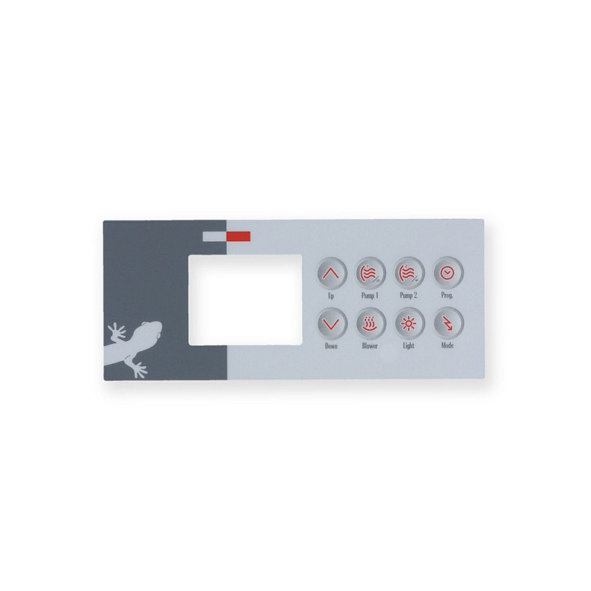 Overlay, Spaside, Gecko TSC4, 8-Button, Pump1-Pump2-Blower, For 0201-007148 : 9916-100094