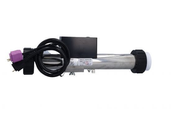 Heater Assembly, HydroQuip, Slide, 7109B, 4.0kW, 230V, 2" x 15'Long, w/2 Sensors, 24"Cord, Tailpieces : 26-85B-B00-1FP3
