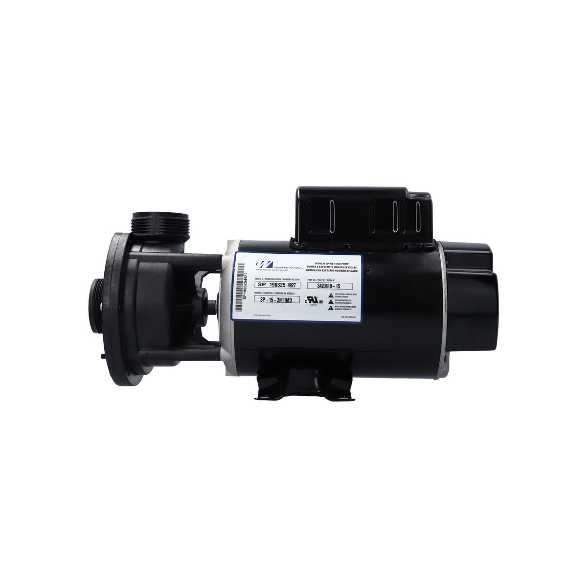 Pump, Waterway "E"-Series, 1.5HP, 115V, 16.4/4.4A, 2-Speed, 1-1/2"MBT, CD, 48-Frame : 300-5010