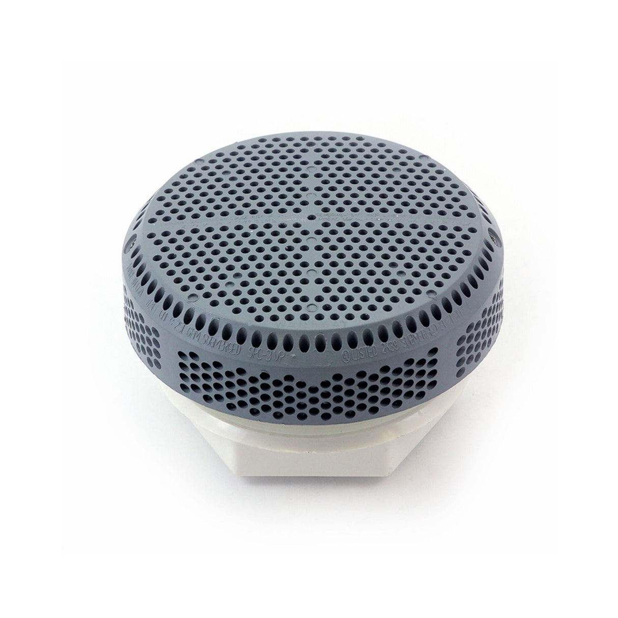 Suction Assembly, Waterway, VGB, Super Hi-Flo, 5"Dia Cover, 2-1/2" Straight Nut, Gray : 640-3797V