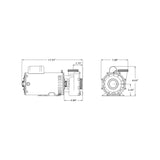 Pump, Aqua-Flo FMXP2e, 3.0HP, SD, 56-Frame, 2-Speed, 230V, 12.0/3.9A, 2"MBT, Unions : 05334012-2040