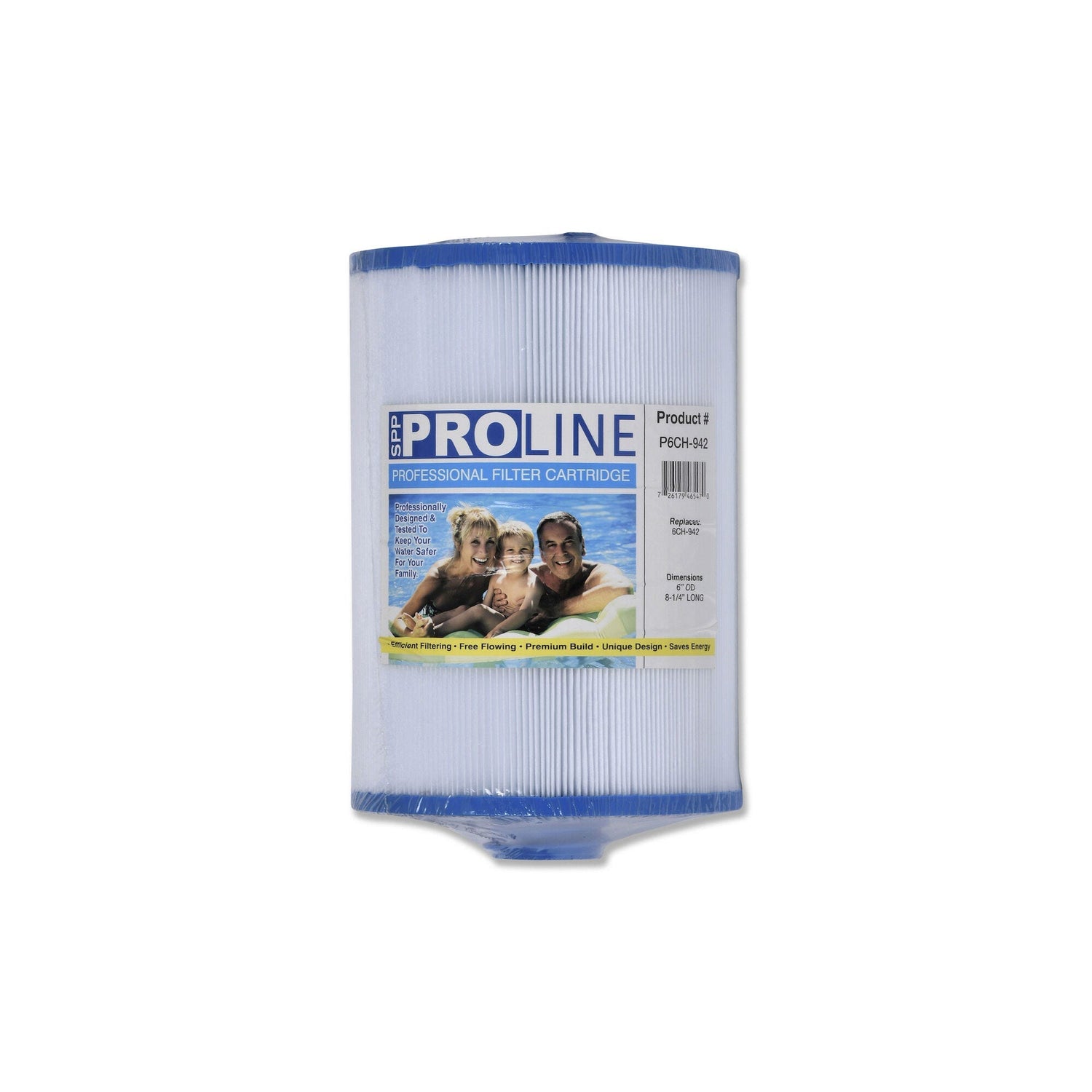 Filter Cartridge, Proline, Diameter: 6", Length: 8-1/4", Top: 1-3/4" Open, Bottom: 1-1/2" Male SAE Thread, 45 sq ft : P6CH-942