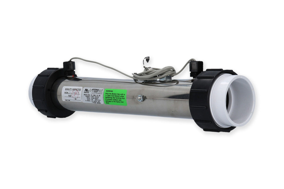 Heater Assembly, HydroQuip, Flo-Thru, M7, 5.5KW, 230V, 2.25" x 13.375" : 26-0069-7S-KS