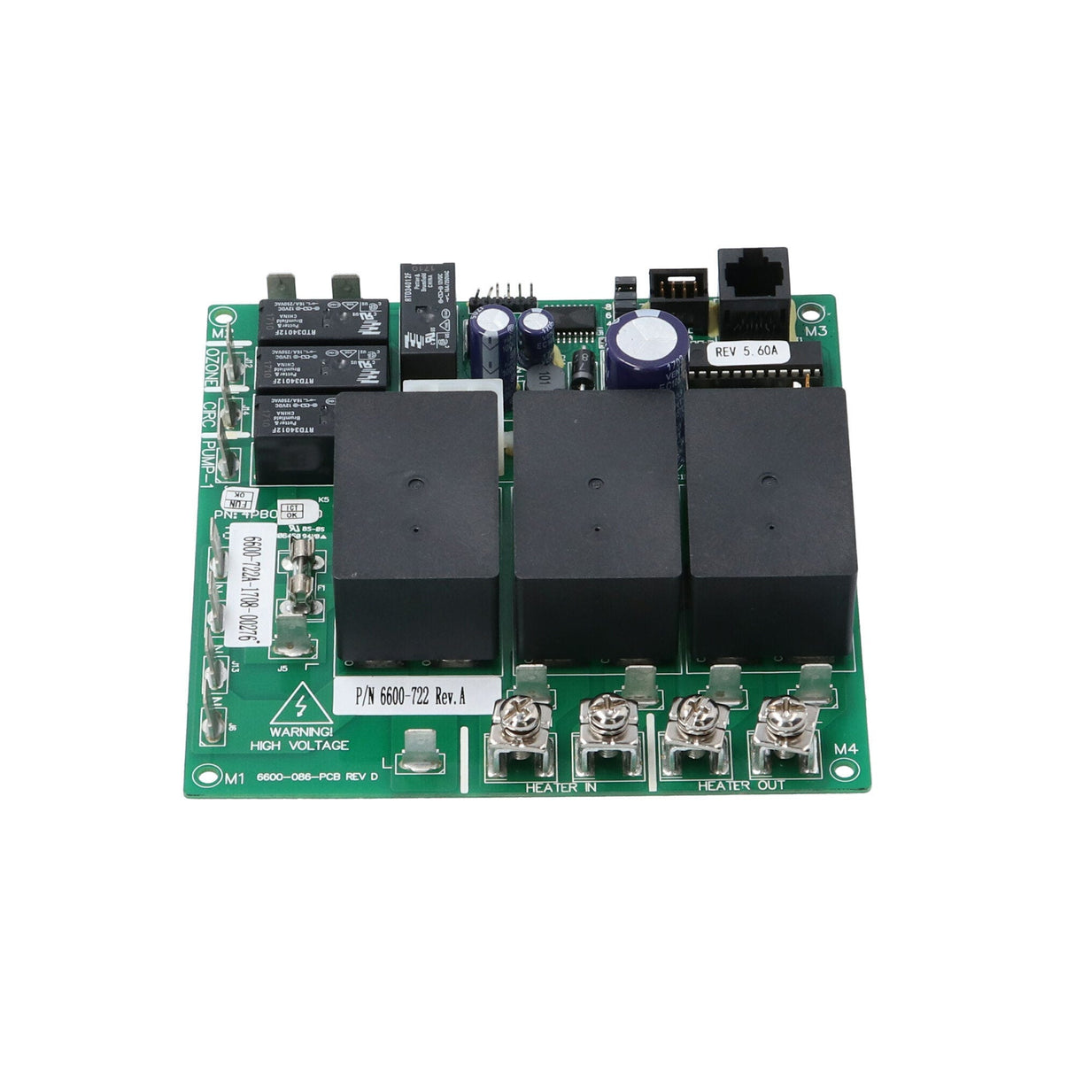 Circuit Board, Sundance / Jacuzzi, LX-10, Rev 5.03+, 2002 +, w/3 Big Relays, 1-Pump, No Circ Pump : 6600-722