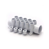 Manifold, PVC, Waterway, 1-1/2"S x 1-1/2"Spg x 10 1/2"S Ports w/ 4 Plugs : 672-4630