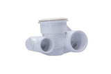 Body Assembly, Jet, Waterway Poly Jet, Tee Body, 1-1/2"S Water x 1"S Air, 2-5/8" Hole Size, 2 Plugs, White : 210-5860