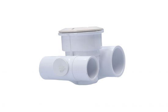 Body Assembly, Jet, Waterway Poly Jet, Tee Body, 1-1/2"S Water x 1"S Air, 2-5/8" Hole Size, 2 Plugs, White : 210-5860