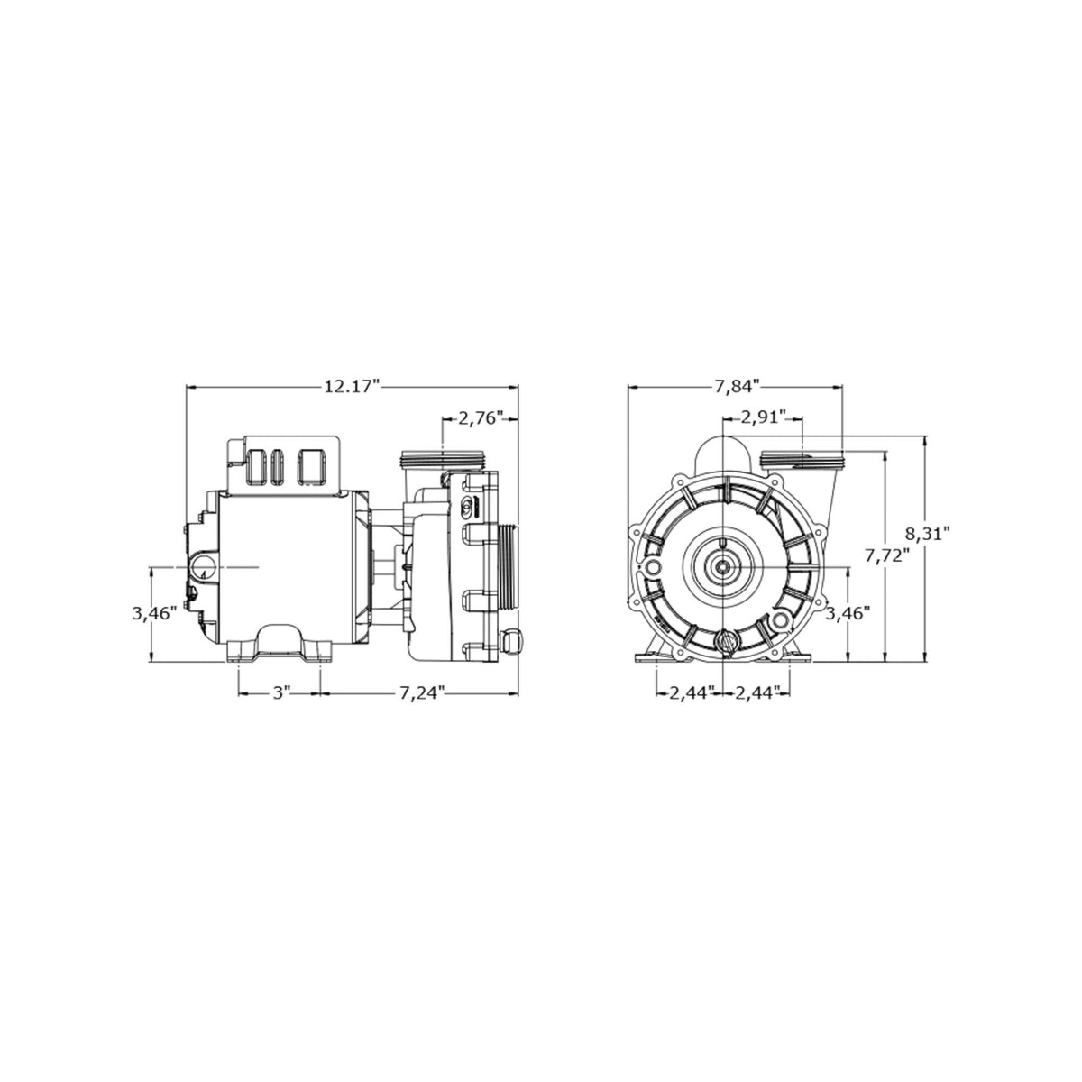 Circulation Pump, Aqua-Flo, CMXP, 1/15HP, SD, 1-Speed, 230V, 0.6A, 2"MBT, Less Unions : 06093000-2000