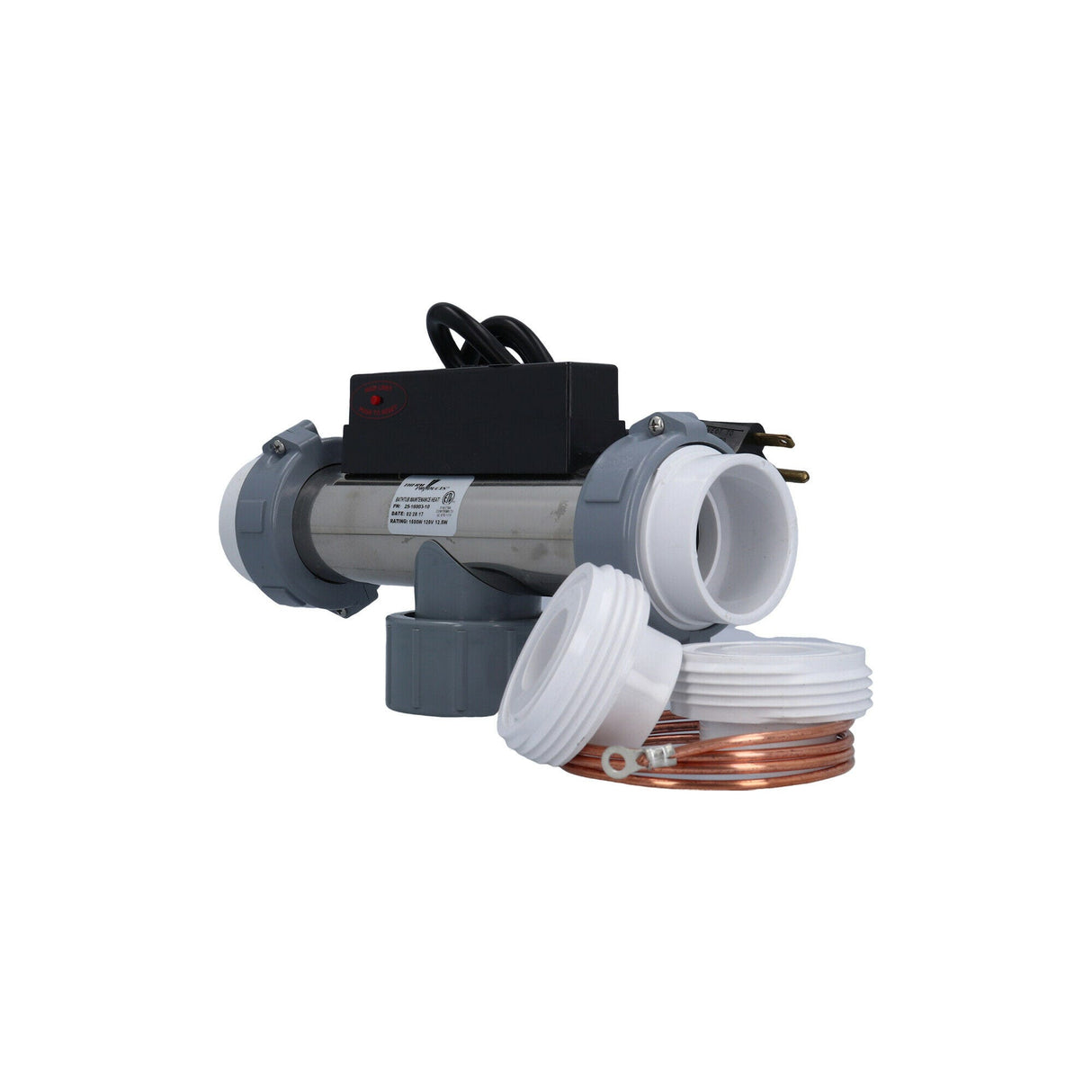 Heater Assembly, Whirlpool/Bath, Tee Style, 7", 1.5KW, 115V w/3' NEMA Plug : 25-16003-10