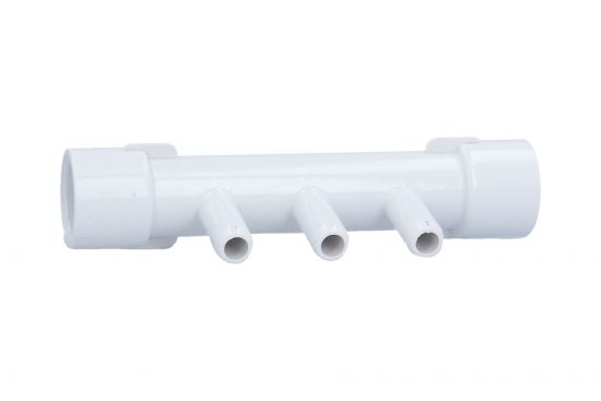 Manifold, PVC, Waterway, 1/2"S x 1/2"S x 3 3/8"B Ports : 672-0550