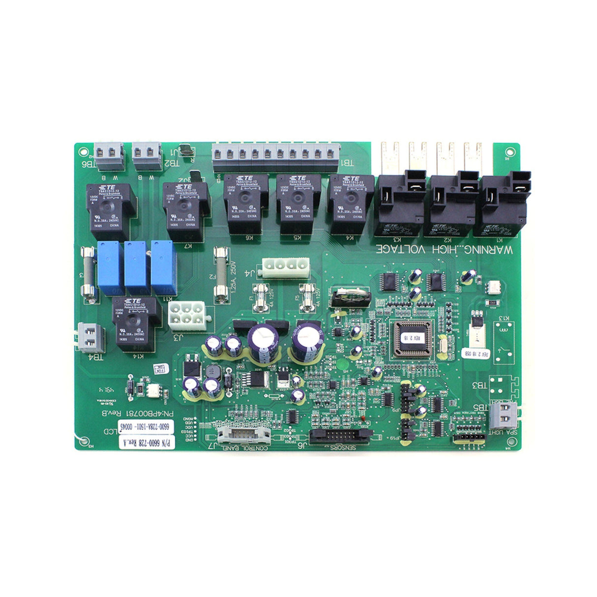 Circuit Board, Sundance / Jacuzzi, 880/J-400 LCD, 2 Pump, "Perma Clear",Pump 1-1Spd, Pump 2 -1Spd : 6600-728