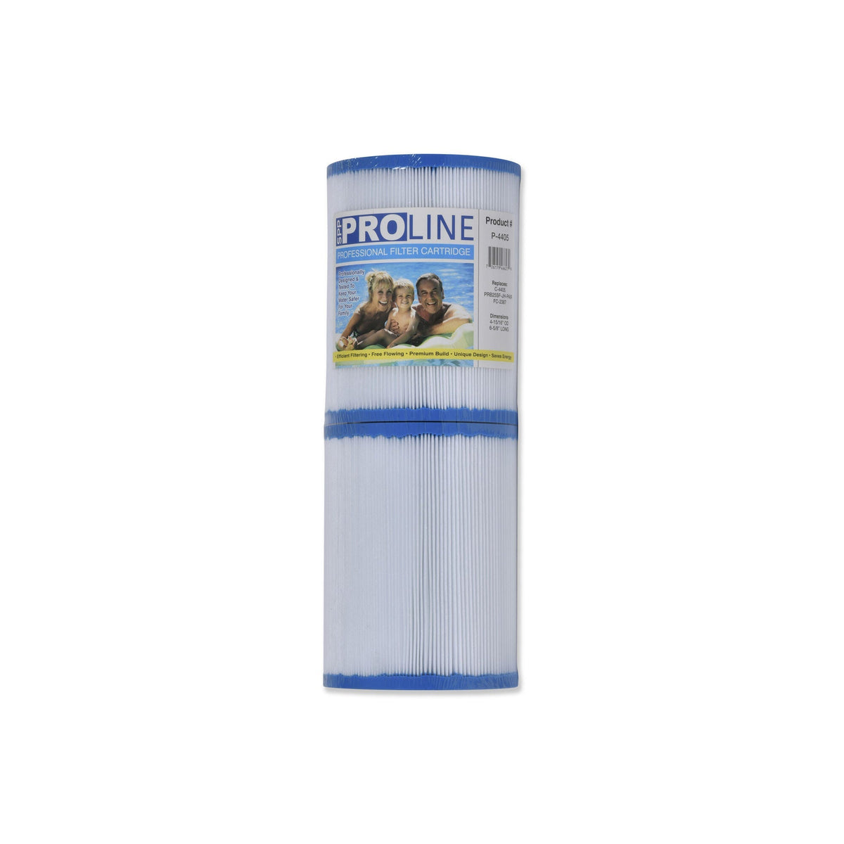TWO Filter Cartridge, Proline, Diameter: 4-15/16", Length: 6-5/8", Top: 2-1/8" Open, Bottom: 2-1/8" Open, 50 sq ft : P-4405