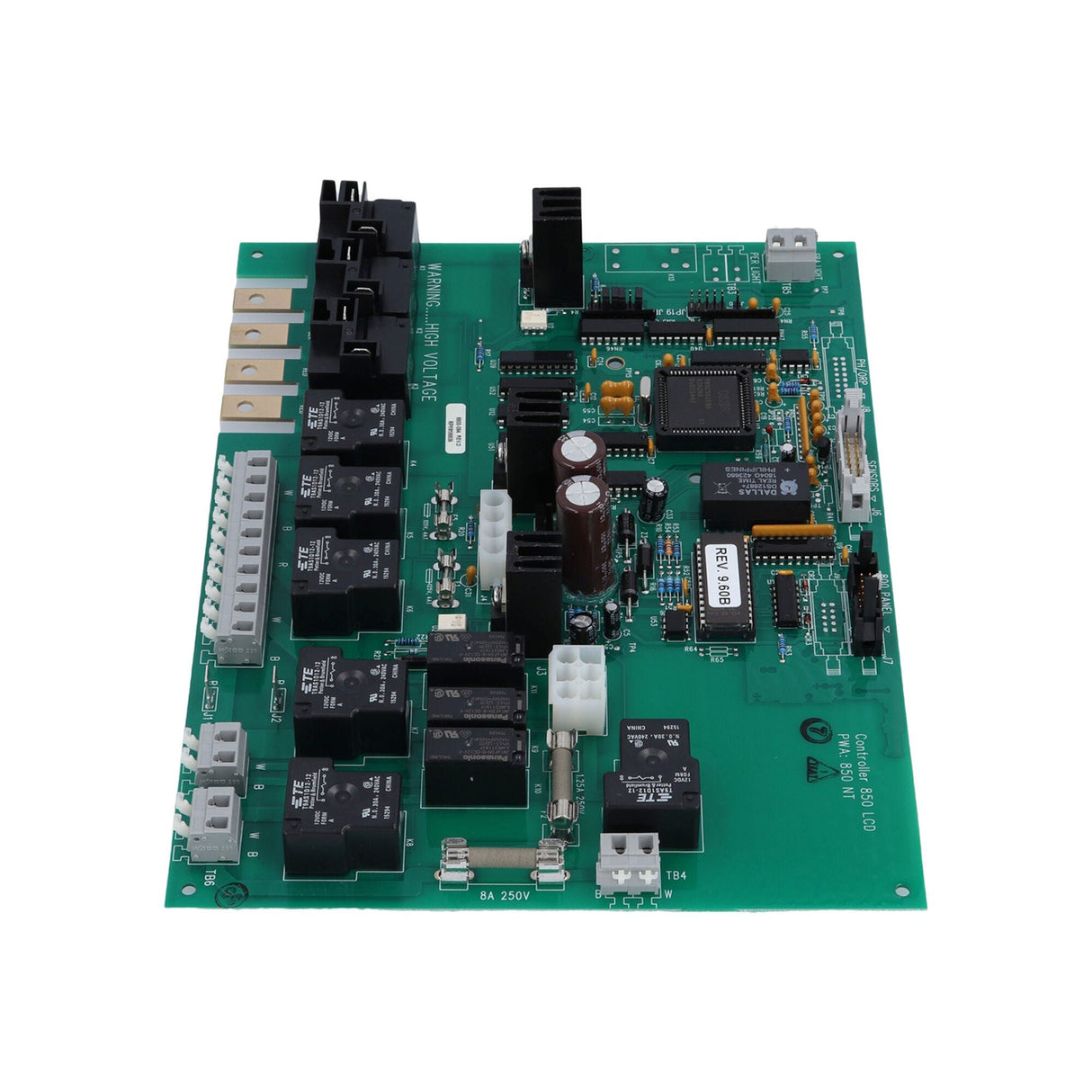 Circuit Board, Sundance 850, Maxxus NT, Rev 9.60B, 2002-2004, 3 Pump, "Perma Clear", w/Circ Pump : 6600-094