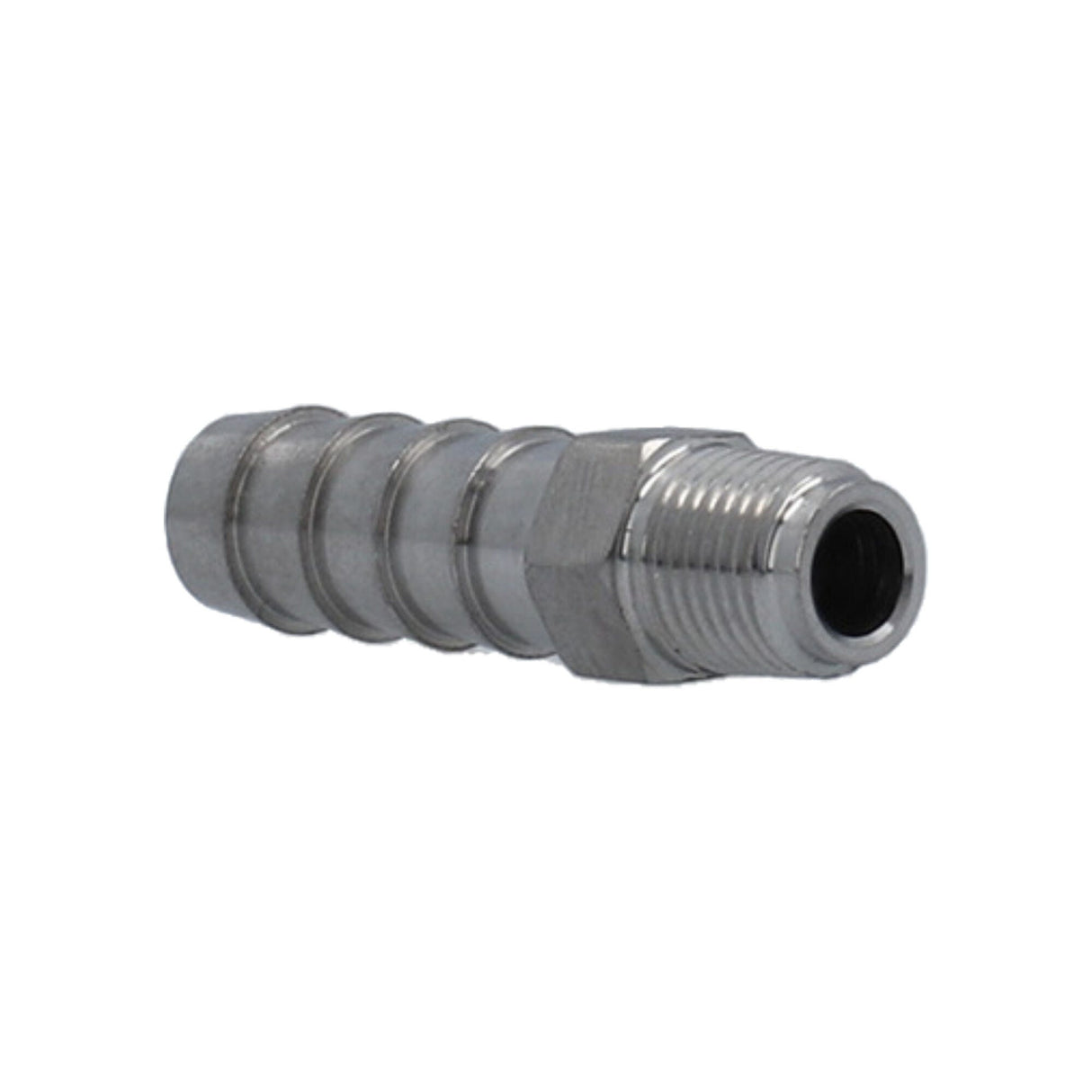 Fitting, Stainless Steel, Barbed Adapter, Sundance / Jacuzzi, 1/8"MPT x 3/8"Barb : 6540-034