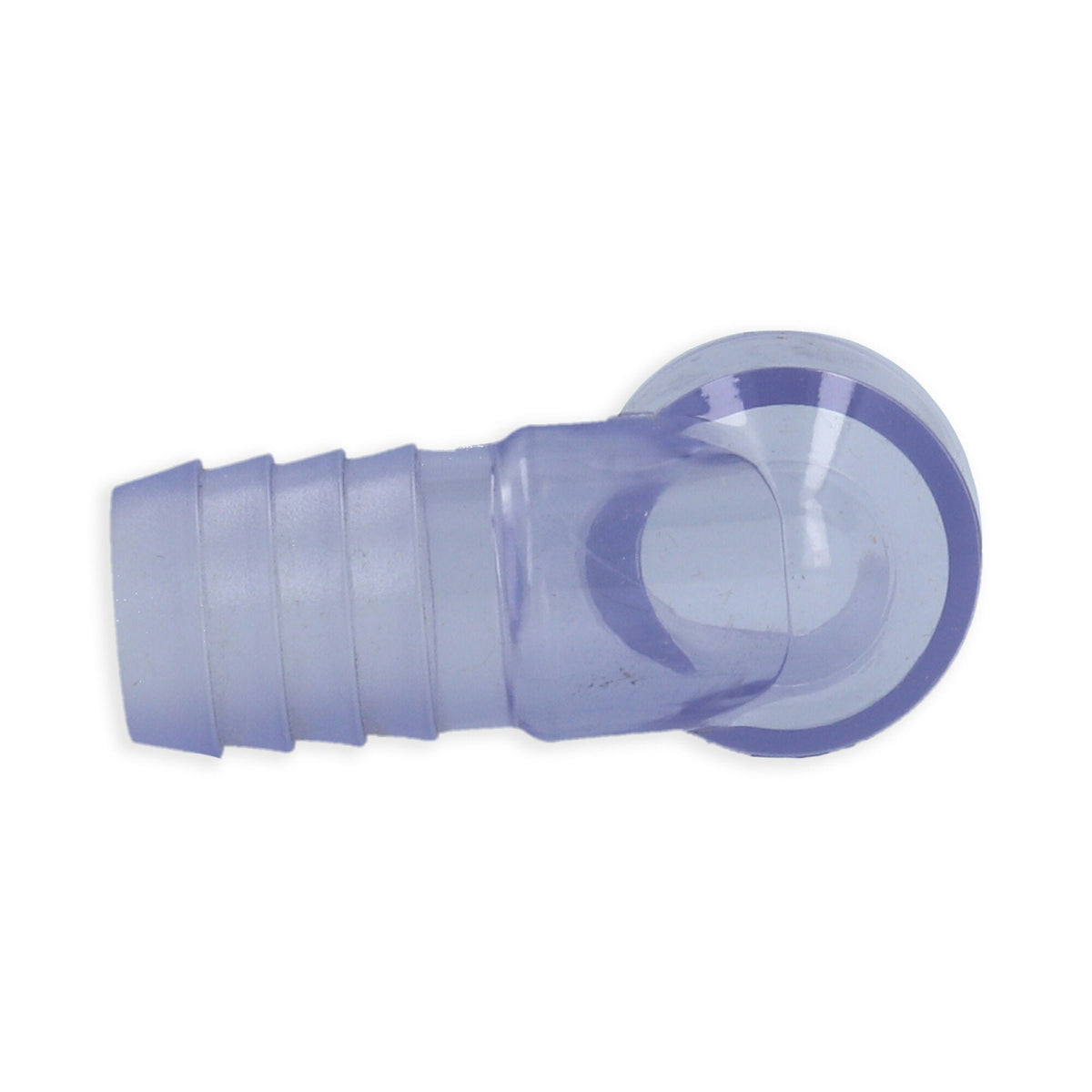 Fitting, PVC, Ribbed Barb Ell Adapter, 90°, 3/4"RB x 1/2"S : 6540-061