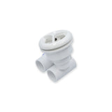 Jet Assembly, HydroAir Micro'ssage, Roto, Tee Body, 1"S Water x 1"S Air, White : 16-5200