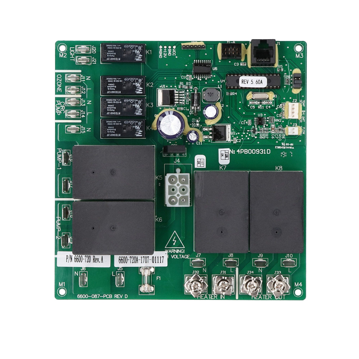 USE PART NUMBER 6600-720 - REPLACED - Circuit Board, Sundance / Jacuzzi, LX-15, 2 Pump, No Circ Pump : SD6600-287