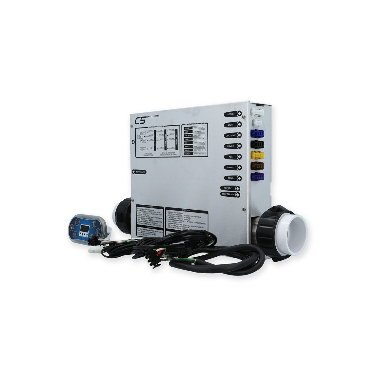 Control System, United Spa C5, 1.4/5.5kW or 240V 3-Wire, Pump1, Pump2, Blower/Pump3, Circ Pump Option : SPP-CBT7