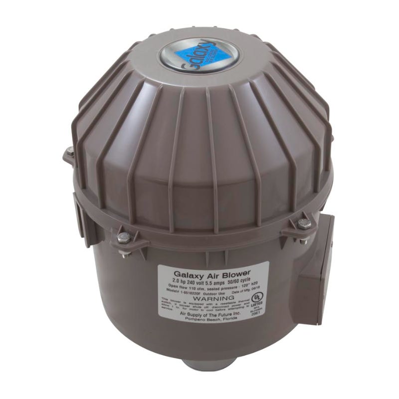 Blower, Outdoor, Air Supply Galaxy Supreme, 2.0HP, 230V, 6.0A, J-Box, Bottom outlet only : GAL2020